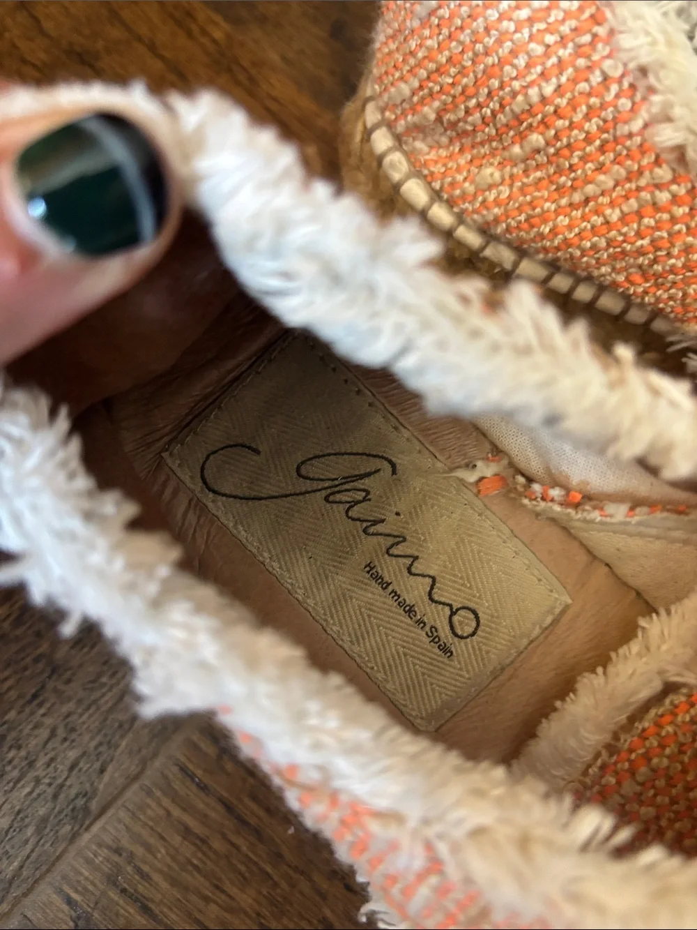 Handmade Espadrille Orange Sneakers - From Spain size 8